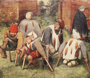  Renaissance Oil Painting - The Beggars Flemish Renaissance peasant Pieter Bruegel the Elder